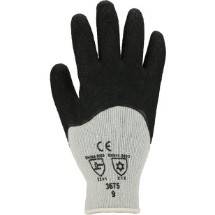 Kälteschutz-Handschuhe, Polyester/Baumwolle mit schwarzer Latex-Beschichtung Kälteschutz-Handschuhe, Polyester/Baumwolle mit schwarzer Latex-Beschichtung