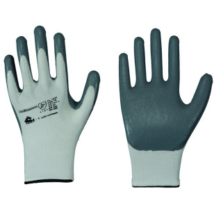 LEIPOLD Solidstar® Nylonfeinstrick-Handschuhe mit grauer Nitril-Schaum-Beschichtung, VPE = 12 Paar