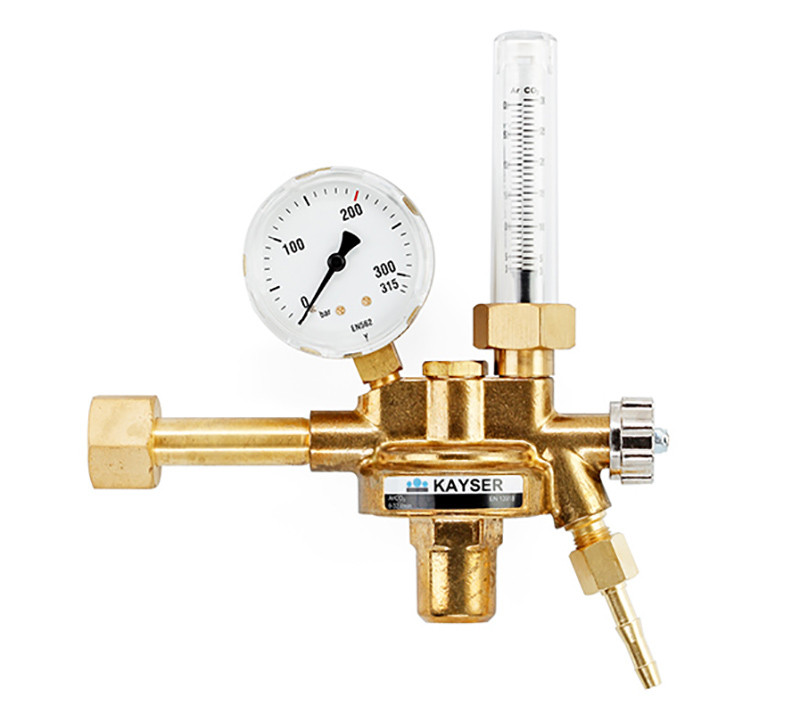 KAYSER Flaschendruckminderer Argon/CO₂, K10, 300 bar, Flowmeter