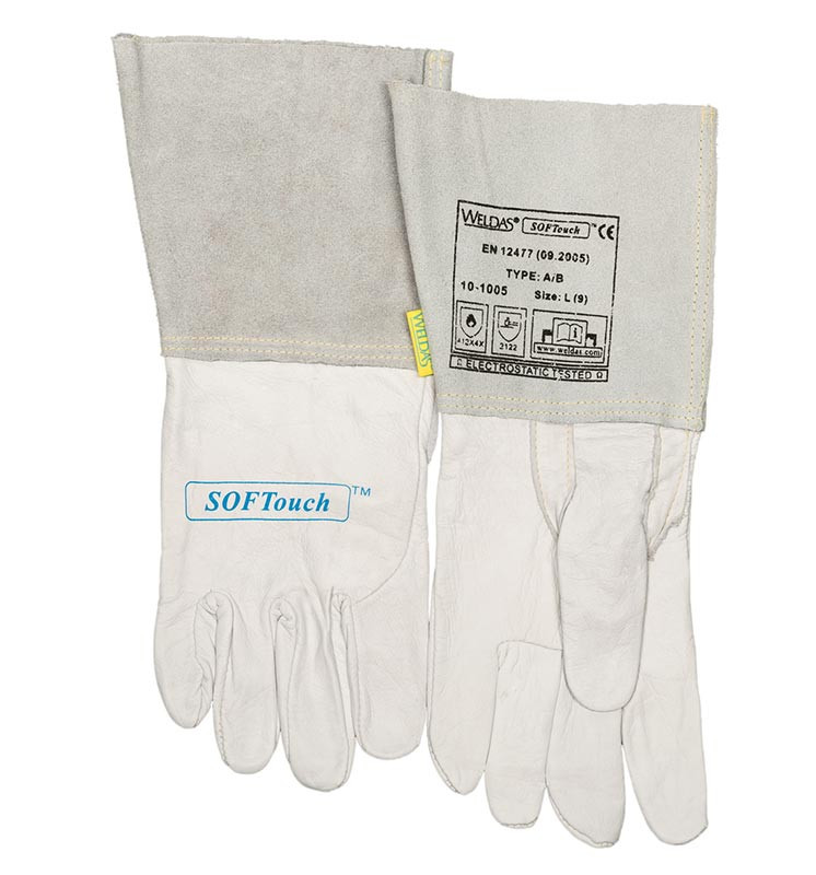 Weldas Softouch TIG-Schweißerhandschuhe – Weiche Ziegenleder-Handschuhe Größe 9 (L) Für Präzises Schweißen