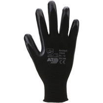 ASATEX® Rundstrick-Handschuhe mit schwarzer Nitrilbeschichtung, Kat. II, 12 Paar