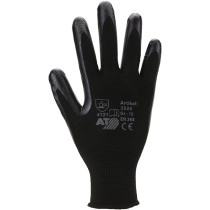 ASATEX® Rundstrick-Handschuhe mit schwarzer Nitrilbeschichtung, Kat. II