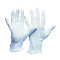 Baumwolltrikot-Handschuhe, weiß, schwere Ausführung, VPE = 12 Paar