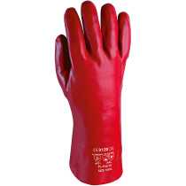 Chemikalienschutz-Handschuhe, PVC, Kat III, rot, Größe 10
