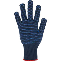 Feinstrick-Handschuhe mit blauer Punktbenoppung, 12 Paar