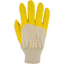 Latex- Handschuhe, Strickbund, gelb, Größe 10,5