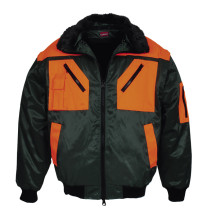 LEIPOLD LeikaTex® Pilotenjacke "Kaisertal", Futter, Kragen und Ärmel abnehmbar, schwarz/orange, Größe S