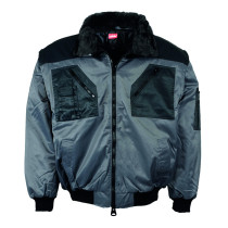 LEIPOLD LeikaTex® Pilotenjacke "Silbertal", Futter, Kragen und Ärmel abnehmbar, grau/schwarz, Größe S