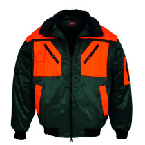 LEIPOLD LeikaTex® Pilotenjacke "Wiesental", Futter, Kragen und Ärmel abnehmbar, grün/orange, Größe S