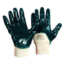 LEIPOLD Soleco® Nitril-Handschuhe, teilbeschichtet, Strickbund, blau, VPE = 12 Paar