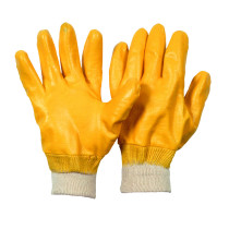 LEIPOLD Soleco® Nitril-Handschuhe, vollbeschichtet, Strickbund, gelb, VPE = 12 Paar