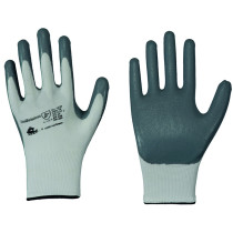 LEIPOLD Solidstar® Nylonfeinstrick-Handschuhe mit grauer Nitril-Schaum-Beschichtung, VPE = 12 Paar