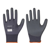 LEIPOLD Solidstar® Soft Nylon-Elastan-Feinstrick-Handschuhe mit grauer Nitril-Schaum-Beschichtung, VPE = 12 Paar