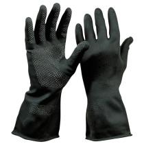 Neopren-Handschuhe, öl- und fettbeständig, schwarz, CAT III, VPE = 12 Paar