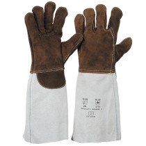 Sebatanleder-Handschuhe, hitzebeständig und wärmeisolierend, VPE = 12 Paar