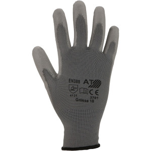 ASATEX® Feinstrick-Handschuhe mit grauer PU-Beschichtung, Größe 6 - 1