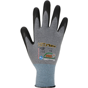ASATEX® HIT091 Feinstrick-Handschuhe mit grauer Nitril- Mikroschaumbeschichtung, Größe 6 - 1