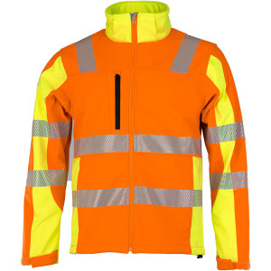 ASATEX® Prevent® Trendline Warnschutzsoftshelljacke, Klasse 2, orange/gelb, Größe S