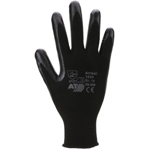ASATEX® Rundstrick-Handschuhe mit schwarzer Nitrilbeschichtung, Kat. II, Größe 11 - 1