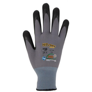 ASATEX® HIT099 Feinstrick-Handschuhe mit schwarzer Nitril-Microschaumbeschichtung, Größe 6 - 1
