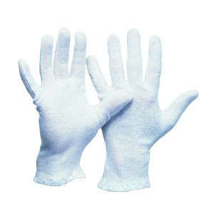 Baumwolltrikot-Handschuhe, weiß, schwere Ausführung, Größe 6, VPE = 12 Paar