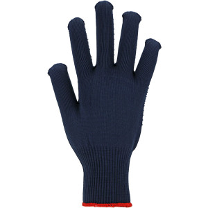 Feinstrick-Handschuhe mit blauer Punktbenoppung, Größe 6 - 2