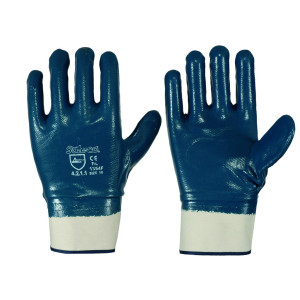 LEIPOLD Soleco® Nitril-Handschuhe, vollbeschichtet, Stulpe, blau, Größe 10, VPE = 12 Paar