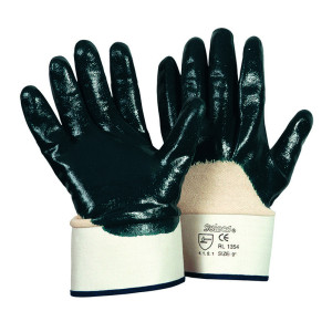 LEIPOLD Soleco® Nitril-Handschuhe, teilbeschichtet, Stulpe, blau, Größe 8, VPE = 12 Paar