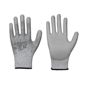 LEIPOLD Solidstar® Schnittschutz-Handschuhe mit grauer PU-Beschichtung, Schnittfestigkeit Level 3, Größe 6, VPE = 6 Paar