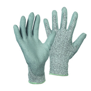 LEIPOLD Solidstar® Schnittschutz-Handschuhe mit grauer PU-Beschichtung, Schnittfestigkeit Level 3, Größe 7, VPE = 6 Paar