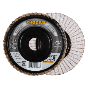 Rhodius Fächerschleifscheibe LGA ALU, 115 x 22,23 Korn 40, gerade, 10 Stück