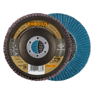 Rhodius Fächerschleifscheibe LGZ F2, 115 x 22,23 Korn 40, gerade, 10 Stück