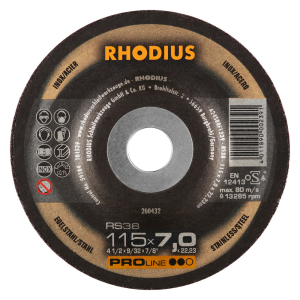 Rhodius Schruppscheibe RS38, 115 x 7,0 x 22,23, gekröpft, 25 Stück