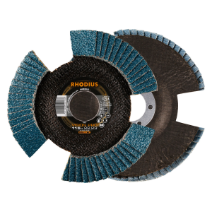 Rhodius Fächerschleifscheibe VISION PRO, 115 x 22,23 Korn 40, schräg, 10 Stück