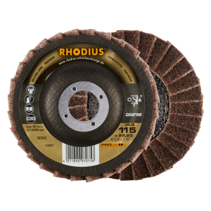 Rhodius Fächerschleifscheibe VLS, 115 x 22,23 coarse, schräg, 10 Stück
