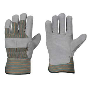 TOP-Rindspaltleder-Handschuhe, gummierte Stulpe, Größe 9, VPE = 12 Paar