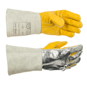 WELDAS® COMFOflex® Schweißerhandschuhe, Rindleder mit aluminisiertem Handrücken, Größe L - 1