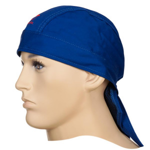 WELDAS® Fire Fox™ Kopfbedeckung, Design Bandana, flammenhemmende Baumwolle, blau