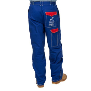 WELDAS® Fire Fox™ Schweißerbundhose, flammenhemmende Baumwolle, blau, Größe M - 2