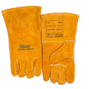 WELDAS® Golden Brown™ Schweißerhandschuhe, Rindspaltleder, Größe L - 1