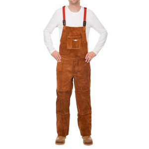 WELDAS® Lava Brown™ Schweißerlatzhose, Rindspaltleder, braun, Größe M - 1