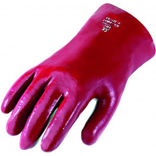 Chemikalienschutz-Handschuhe, PVC, Kat III, rot, Größe 10, 10 Paar