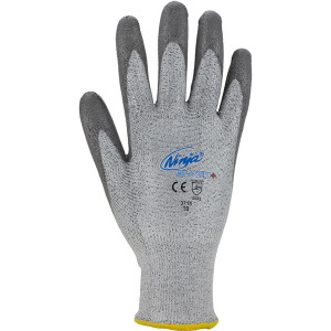 ASATEX® Ninja Schnittschutz-Handschuhe mit grauer PU- Beschichtung, Schnittschutzstufe 5, Größe 8 - 1