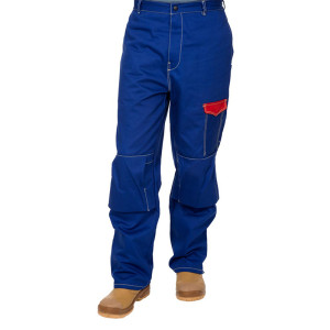 WELDAS® Fire Fox™ Schweißerbundhose, flammenhemmende Baumwolle, blau, Größe M - 1