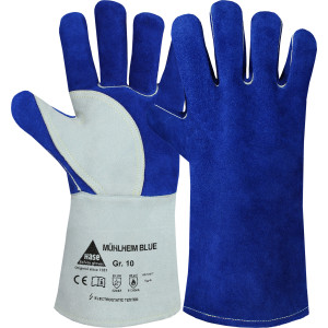 HASE Schweißerhandschuhe Mühlheim Blue aus Rindspaltleder, Größe 8