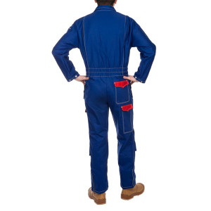 WELDAS® Fire Fox™ Schweißeroverall, flammenhemmende Baumwolle, blau, Größe M - 2