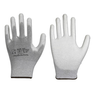 LEIPOLD Solidstar® Antistatik-Handschuhe, Innenhand mit weißer PU-Beschichtung, VPE = 12 Paar
