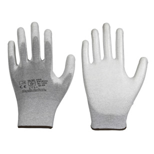 LEIPOLD Solidstar® Antistatik-Handschuhe, Innenhand mit weißer PU-Beschichtung, VPE = 12 Paar