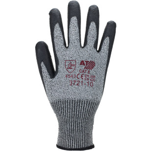 ASATEX® Schnittschutz-Handschuhe mit schwarzer PU- Beschichtung, Schnittschutzstufe 5, 10 Paar