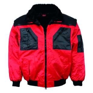 LEIPOLD LeikaTex® Pilotenjacke "Gasteintal", Futter, Kragen und Ärmel abnehmbar, rot/schwarz, Größe S